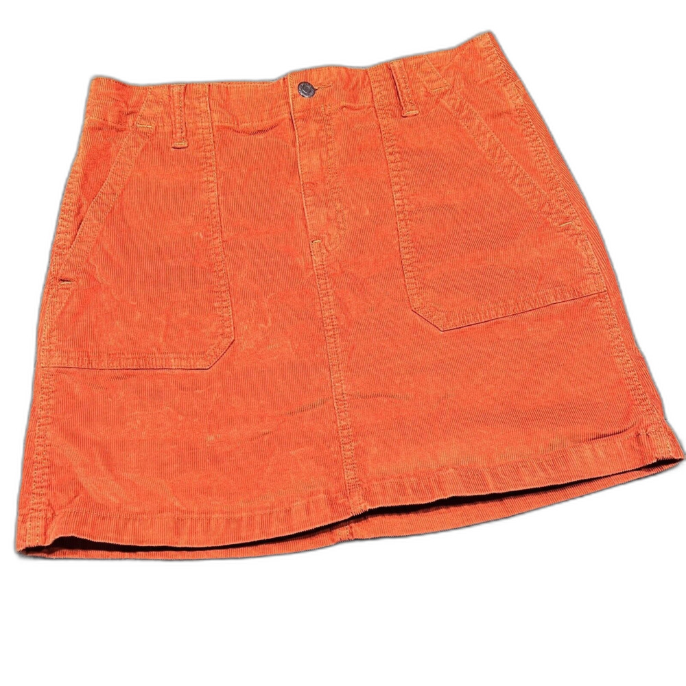 Old Navy Orange Corduroy Mini Skirt Women’s Size 8